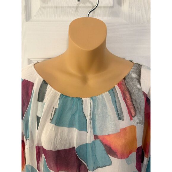 Giusy Womens Silk Blend Top Blouse S Made in Italy - Picture 2 of 8